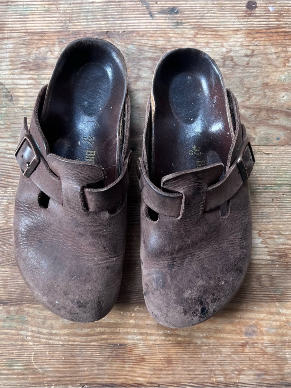 Birkenstock Boston Brown Nubuck Leather Slip-On Clogs Size EU 73 US Women’s 7